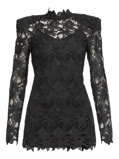 Nissa Lace Mini Dress In Black