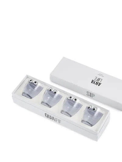 Anya Hindmarch Eyes-detail Set (set Of Four) In Transparent