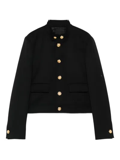 Nili Lotan Hadley Button-fastening Cropped Jacket In Black