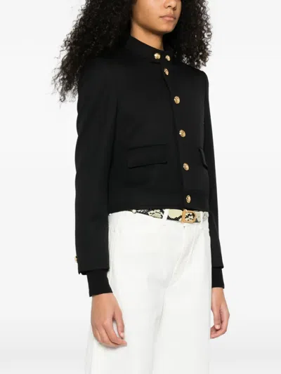 Nili Lotan Hadley Button-fastening Cropped Jacket In Black
