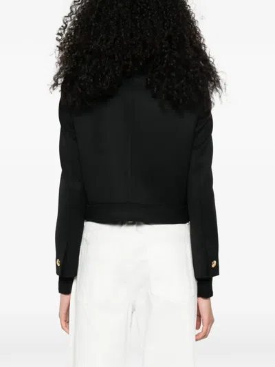 Nili Lotan Hadley Button-fastening Cropped Jacket In Black