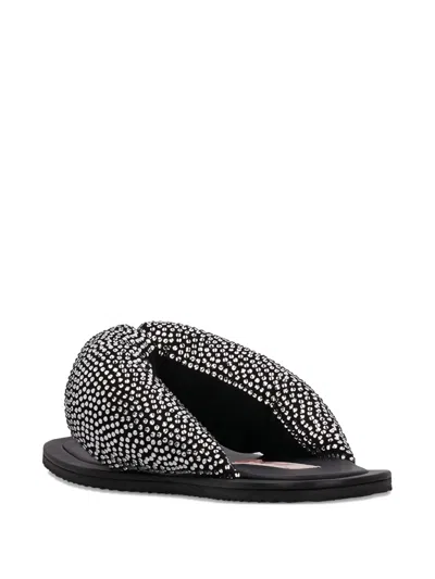 Attico Indie Max Flat Sandals In Black