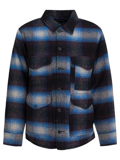 Filson Wool Blend Overshirt Jacket In Blue