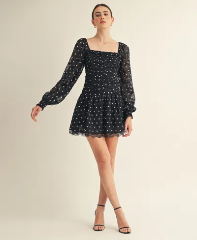 Arose Studio, Inc Women's Sorenne Square Neck Mini Dress In Black