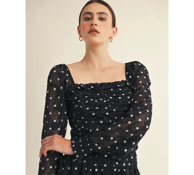 Arose Studio, Inc Women's Sorenne Square Neck Mini Dress In Black