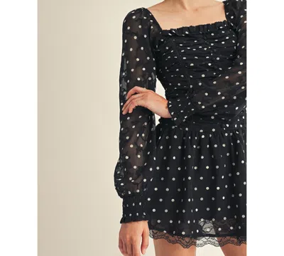 Arose Studio, Inc Women's Sorenne Square Neck Mini Dress In Black