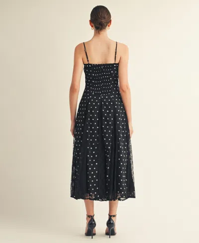 Arose Studio, Inc Women's Square Neck Ribbon Detail Long Dress In Black