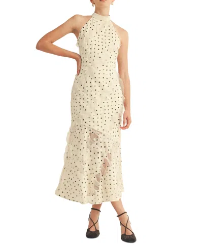 Arose Studio, Inc Women's Avelisse Halter Neck Midi Dress In Neutral