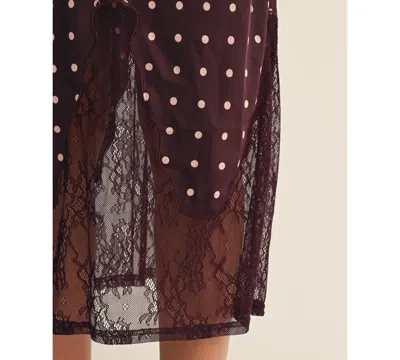 Arose Studio, Inc Women's Nerina Collared Lace Design Midi Dress In Brown