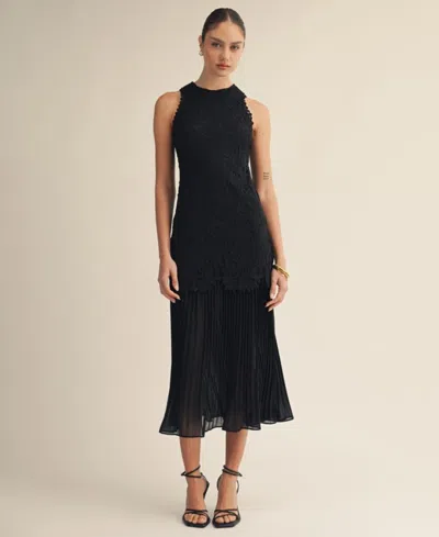 Arose Studio, Inc Women's Seraphine Crewneck Sleeveless Midi Dress In Black