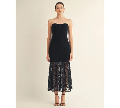 Arose Studio, Inc Women's Delisia Strapless Drop Waist Long Dress In Blue