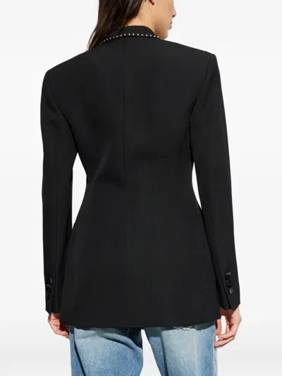 Versace Stud-embellished Single-breasted Blazer In Black
