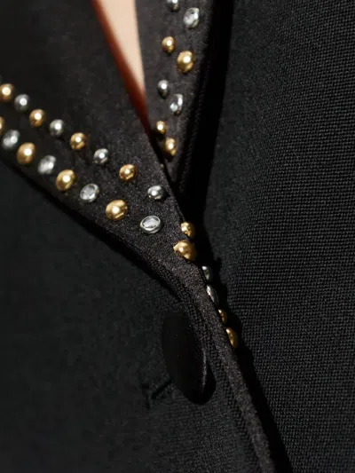 Versace Stud-embellished Single-breasted Blazer In Black