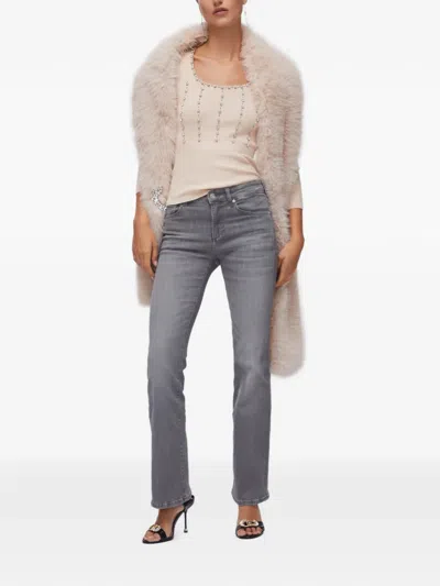 Liu •jo Five-pocket High-rise Bootcut Jeans In Gray