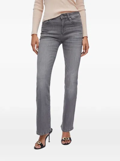 Liu •jo Five-pocket High-rise Bootcut Jeans In Gray