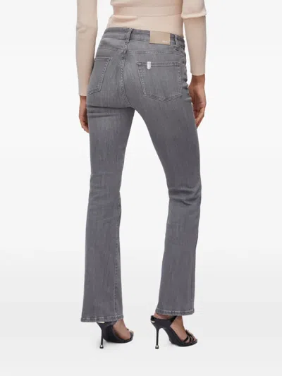 Liu •jo Five-pocket High-rise Bootcut Jeans In Gray