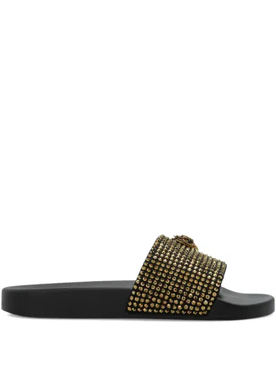 Kurt Geiger Meena Eagle Embellished Sandals In Brown