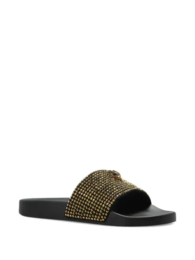 Kurt Geiger Meena Eagle Embellished Sandals In Brown