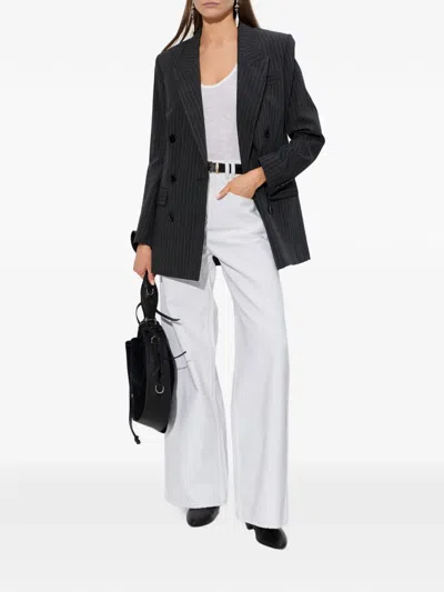 Isabel Marant Jevima Pinstripe Double-breasted Blazer In Black