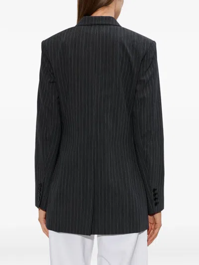 Isabel Marant Jevima Pinstripe Double-breasted Blazer In Black