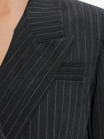 Isabel Marant Jevima Pinstripe Double-breasted Blazer In Black