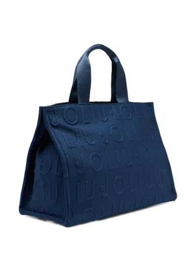 Liu •jo Medium Knit Tote Bag In Blue