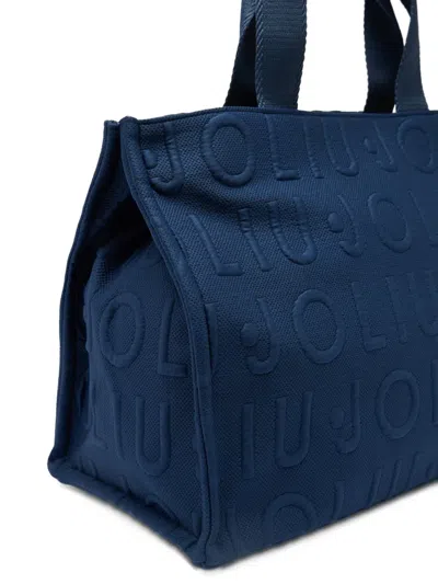 Liu •jo Medium Knit Tote Bag In Blue
