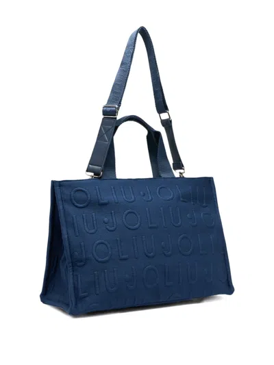 Liu •jo Medium Knit Tote Bag In Blue