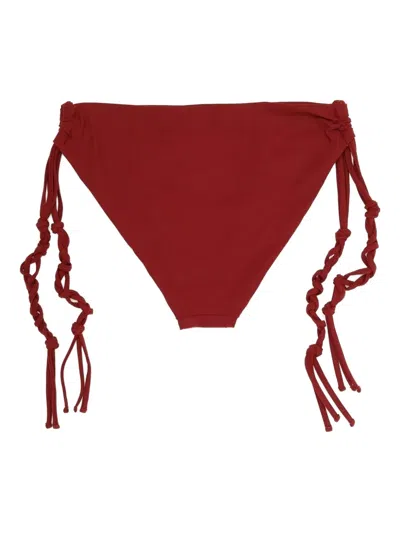 Jil Sander Tie-detail Bikini Bottoms In Red