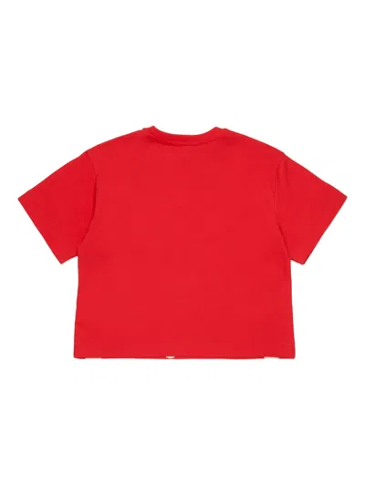Max & Co T-shirt With Logo And Metallic Polka Dots In Red