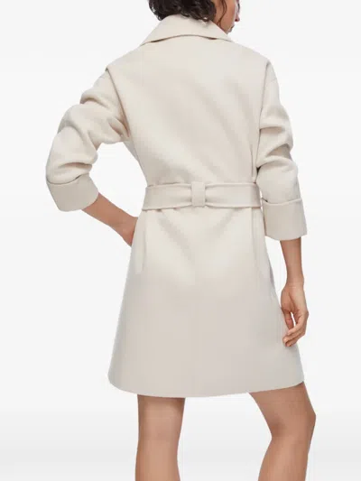 Liu •jo Double-breasted Coat In Neutral
