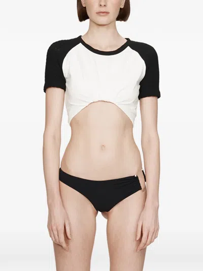 Christopher Esber Tucked Ringer Jersey Knit T-shirt In White