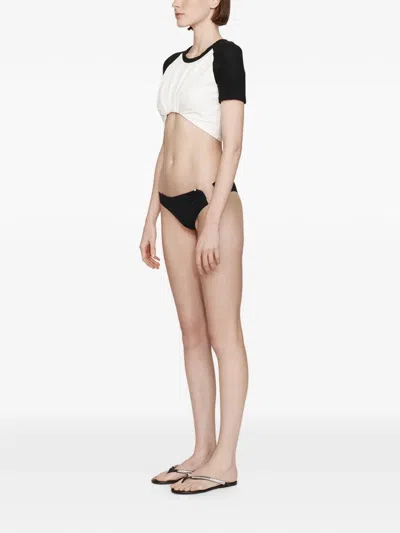 Christopher Esber Tucked Ringer Jersey Knit T-shirt In White