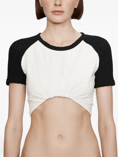 Christopher Esber Tucked Ringer Jersey Knit T-shirt In White