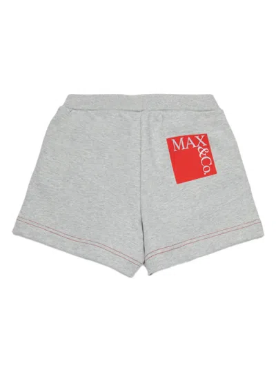 Max & Co Logo Elasticated Shorts In Gray