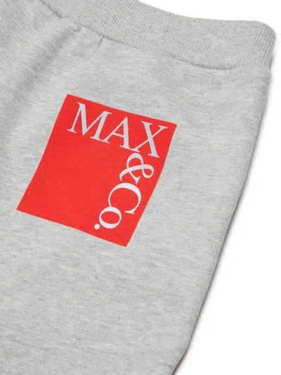 Max & Co Logo Elasticated Shorts In Gray