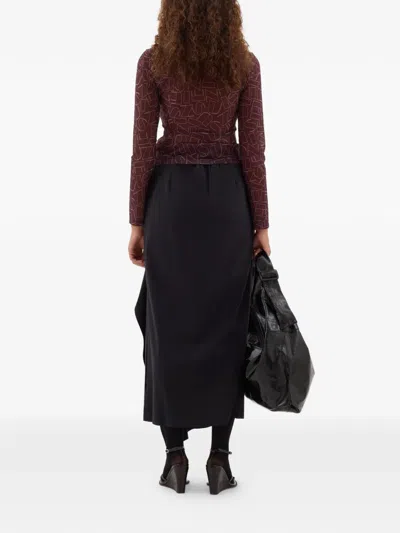 Sunnei High-neck Print Long-sleeve Top In Purple