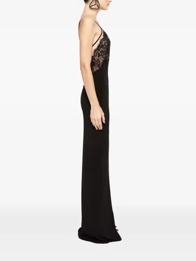 Nissa Lace-panel Maxi Dress In Black