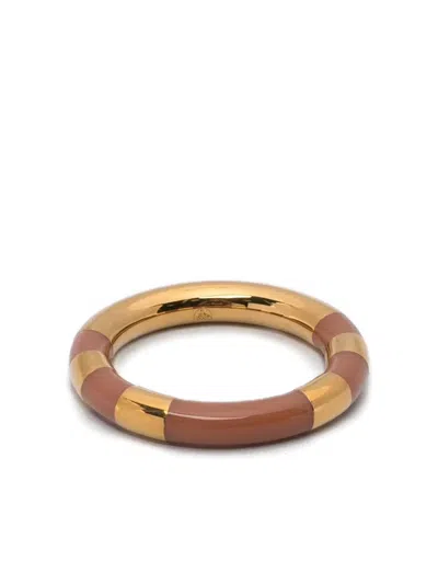 Aurelie Bidermann Striped-embellishment Ring In Gold