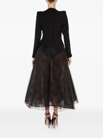 Araftu Button Embellished Skirted All In One In Black