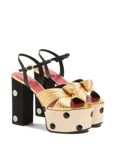 Valentino 125mm Vlogo Crasher Sequined Polka Dot Leather Platform Sandals In Multi