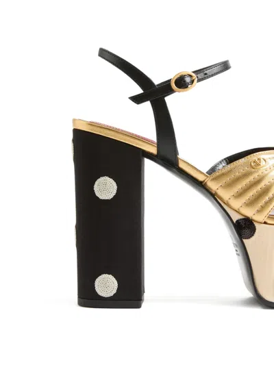 Valentino 125mm Vlogo Crasher Sequined Polka Dot Leather Platform Sandals In Multi