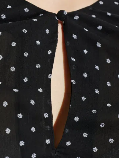 Rotate Birger Christensen Chiffon Ruched Top In Black