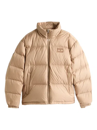 Tommy Jeans Padded Zip-fastening Jacket In Neutral