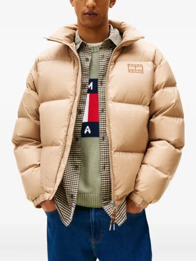 Tommy Jeans Padded Zip-fastening Jacket In Neutral