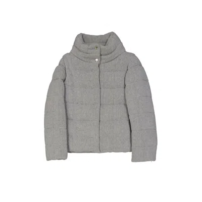 Herno Quilted Knit Bomber Jacket Women In Gray