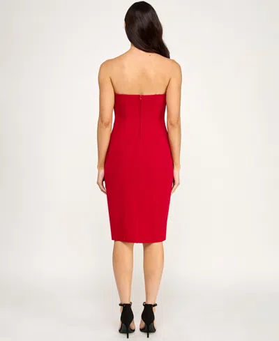 Seni & Cade Juniors' Strapless Midi Dress In Red