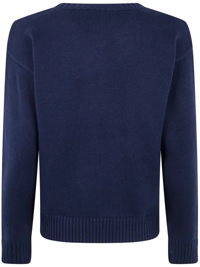 Ralph Lauren 'english Foxhound' Intarised Sweater In Blue