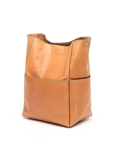Celine Céline Sangle Seau Large Bucket Bag In Brown