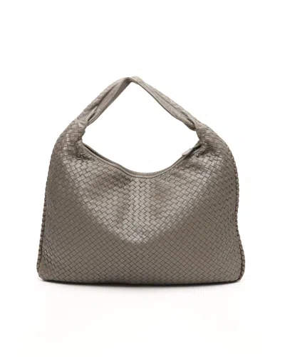 Bottega Veneta Maxi Intrecciato Hobo Bag In Gray